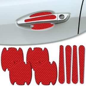Car Door Handle Scratch Protectors, 8 PCS Carbon Fiber Texture Anti-Scratches Bowl Sticker, Car Door Handle Cup Protective Film,Car Door Handle Cup Protector (Black)