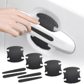 8 Pcs Car Door Handle Protector, Door Cup Protective Film, Anti-Scratches Sticker, Automotive Exterior Accessories, Universal for Most Car Handles (Carbon Black) in Kuwait