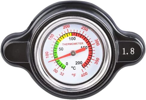 Pressure Radiator Cap with Temperature Gauge Compatible with Honda, Kawasaki, Suzuki, Yamaha, Polaris Ranger, Husqvarna Dirt Bike, KTM, More Motorcycle ATV Models-1.8 Bar, 25.6psi in Saudi Arabia