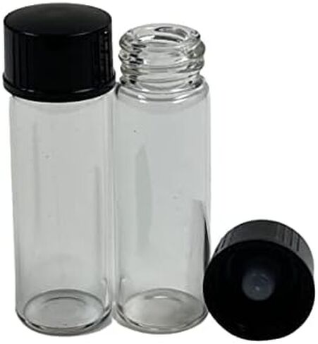 144 PCS, 15mm X 45mm [1 Dram, 4ml] Clear Glass Vials with Plastic Cone Liner Cap in Saudi Arabia