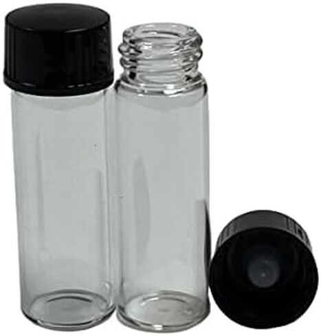 144 PCS, 15mm X 45mm [1 Dram, 4ml] Clear Glass Vials with Plastic Cone Liner Cap in Saudi Arabia