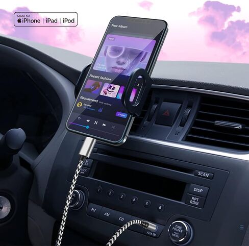 Headphone Aux Adapter Cord 6.6ft for Apple Certified Lightning to 3.5 mm Jack Car Aux Stereo Audio Cable Compatible with iPhone 14/13/13 Pro/13 Pro Max/12/12 Pro/12 Pro Max/11/11 Pro/X/XR/XS/SE in Saudi Arabia