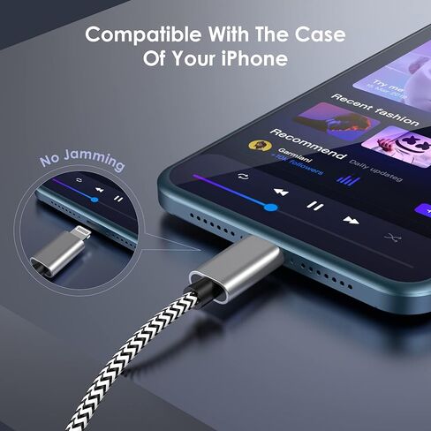 Headphone Aux Adapter Cord 6.6ft for Apple Certified Lightning to 3.5 mm Jack Car Aux Stereo Audio Cable Compatible with iPhone 14/13/13 Pro/13 Pro Max/12/12 Pro/12 Pro Max/11/11 Pro/X/XR/XS/SE in Saudi Arabia