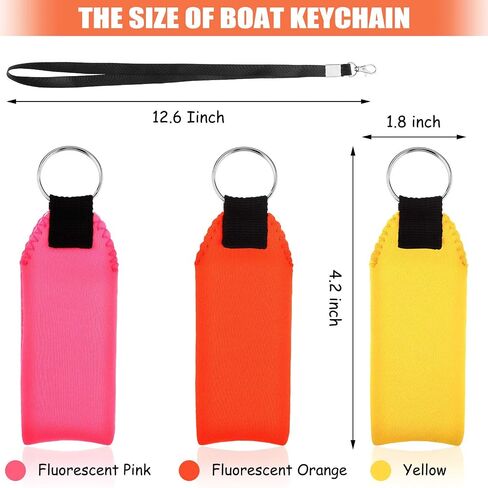 TecUnite Floating Neoprene Boat Keychain, 3 Pack Key Chain and Lanyard, Floatable Foam Key Fob for Water Sports in Saudi Arabia