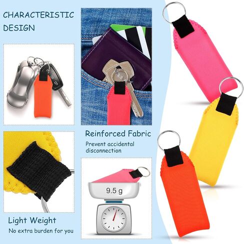 TecUnite Floating Neoprene Boat Keychain, 3 Pack Key Chain and Lanyard, Floatable Foam Key Fob for Water Sports in Saudi Arabia