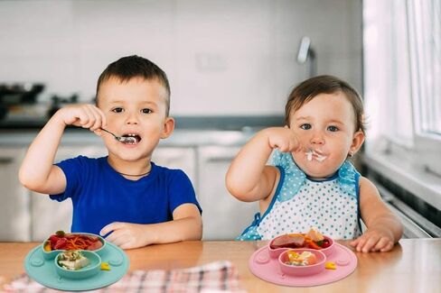 Lightening Baby Plate Silicone Toddler Plates Suction Placemat Divided Duck Dishes for Kids and Infants One-Piece Strong Suction, BPA Free, Microwave Dishwasher Safe in Saudi Arabia