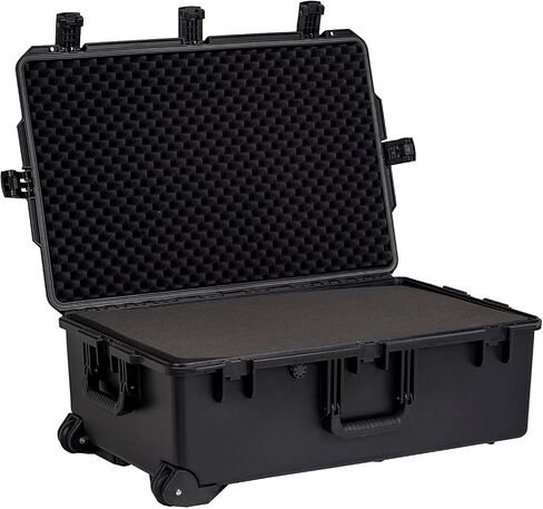 Impact Rolling Hard Case With Customizable Foam, Waterproof & Dustproof 31.3 x 20.3 x 12.2 Inches Protective Camera Case With Handle, Tool Box (Black) in Saudi Arabia