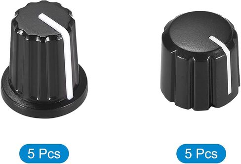MECCANIXITY 6mm Potentiometer Control Knobs Acrylic Volume Tone Knobs 15x13.5mm and 16x18mm Black 5Set in Saudi Arabia