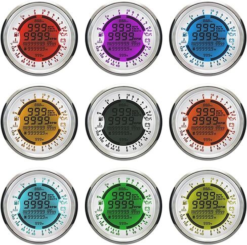 ELING 6 in 1 Multi-Functional Gauge Meter GPS Speedometer Tachometer Hour Water Temp Fuel Level Oil Pressure Voltmeter 12V 85mm with Backlight in Saudi Arabia