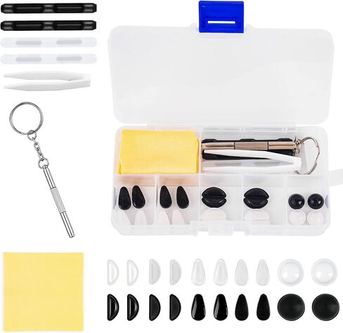 وسادات أنف للنظارات مع مقابض أذن للنظارات، 12 زوجًا من وسادات الأنف فائقة النعومة للنظارات المضادة للانزلاق، وسادات أنف للنظارات غير قابلة للانزلاق، مقابض أنف للنظارات غير قابلة للانزلاق (6 أزواج شفافة، 6 أزواج أسود) in Kuwait