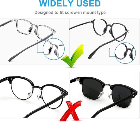 وسادات أنف للنظارات مع مقابض أذن للنظارات، 12 زوجًا من وسادات الأنف فائقة النعومة للنظارات المضادة للانزلاق، وسادات أنف للنظارات غير قابلة للانزلاق، مقابض أنف للنظارات غير قابلة للانزلاق (6 أزواج شفافة، 6 أزواج أسود) in Kuwait