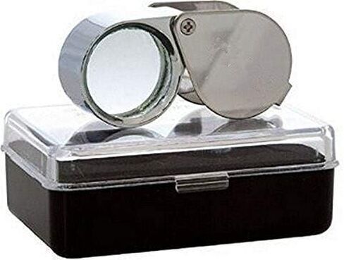 عدسة مكبرة محمولة مضيئة قابلة للطي مقاس 30 × 21 مم / 20 × 18 مم مع ضوء LED والأشعة فوق البنفسجية لساعات المجوهرات والطوابع المعدنية والصخور (20 × 18 مم) in Kuwait