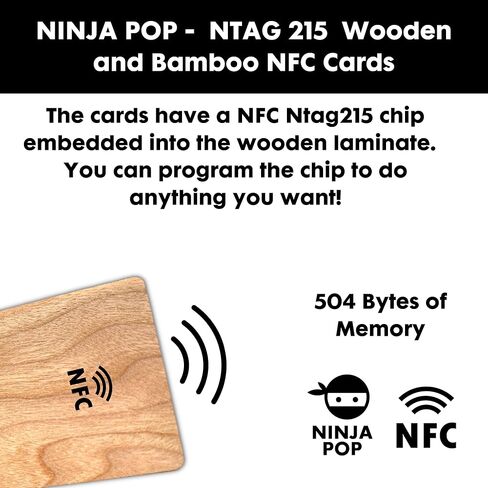 12 قطعة - خشب الزيزفون الفارغ NFC Ntag213 مع علامات NFC - للنقش بالليزر وبطاقات العمل الرقمية المخصصة - رقائق NFC السائبة in Kuwait