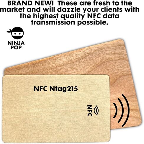 12 قطعة - خشب الزيزفون الفارغ NFC Ntag213 مع علامات NFC - للنقش بالليزر وبطاقات العمل الرقمية المخصصة - رقائق NFC السائبة in Kuwait