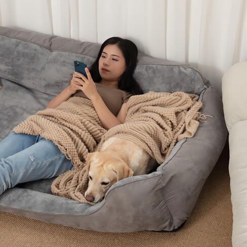Human Dog Bed, Large and Comfortable Dog Bed for Napping and Relaxing, Great for Playing with Your Dog and Children, Specially Designed for Adults, Children, Pets, Removable,Washable,Durable in Saudi Arabia