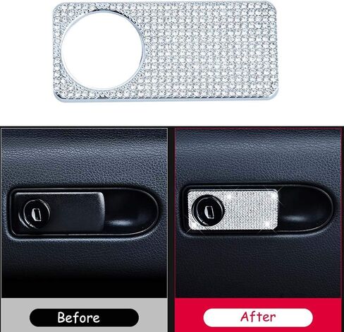Pursuestar Bling Bling Car Interior Trim Accessorie Crystal Decals Car Copilot Storage Glove Box Switch Handle Cover fit for Mercedes-Benz C E Class GLC GLE CLS in Saudi Arabia