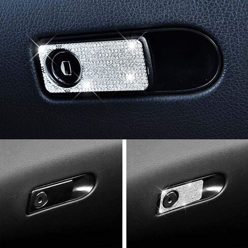 Pursuestar Bling Bling Car Interior Trim Accessorie Crystal Decals Car Copilot Storage Glove Box Switch Handle Cover fit for Mercedes-Benz C E Class GLC GLE CLS in Saudi Arabia