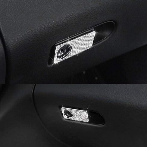 Pursuestar Bling Bling Car Interior Trim Accessorie Crystal Decals Car Copilot Storage Glove Box Switch Handle Cover fit for Mercedes-Benz C E Class GLC GLE CLS in Saudi Arabia