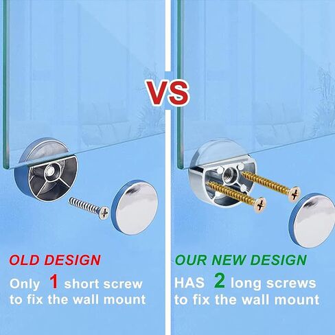 Upgraded 3-5mm Frameless Mirror Mounting Hardware 4 Pack Dual-Screw Fixing Mirror Mounting Kit with Heavy Duty Long Screws & Anchors in Saudi Arabia