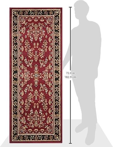 SAFAVIEH Lyndhurst Collection Accent Rug - 2'3" x 4', Red & Black, Traditional Oriental Design, Non-Shedding & Easy Care, Ideal for High Traffic Areas in Entryway, Living Room, Bedroom (LNH331B) in Saudi Arabia