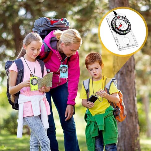بوصلة التوجيه والمشي لمسافات طويلة، بوصلة ملاحة خارجية، بوصلة بقاء مقاومة للماء، خريطة القراءة، بوصلة الظهر، بوصلة للأطفال، معدات التخييم للنساء والرجال، 4 ألوان in Kuwait