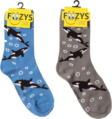 Women’s Crew Socks | Orca Fun Designs Novelty Socks | 2 Pair in Saudi Arabia