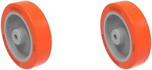 Schioppa، R.310 UP، 3 بوصة (75 مم)، العجلة فقط، محور 1/4 بوصة، عجلة بولي يوريثين، Hunter Orange، 100 رطل، 3 × 3/4 بوصة، مداس مسطح in Saudi Arabia