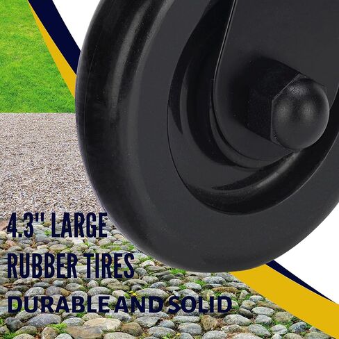 Gate Wheel Spring-Loaded Gate Caster Kit for Wooden PVC Fences, Heavy Duty Gate Helper Wheel, Outdoor Rolling Fence Gate Support Wheel Rollers Kit, 4.3-Inch, Black (Left) in Kuwait