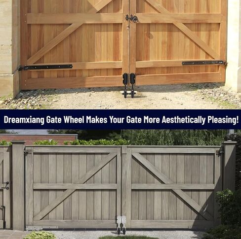 Gate Wheel Spring-Loaded Gate Caster Kit for Wooden PVC Fences, Heavy Duty Gate Helper Wheel, Outdoor Rolling Fence Gate Support Wheel Rollers Kit, 4.3-Inch, Black (Left) in Kuwait