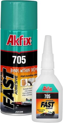 Akfix - GA055 705 Fast Adhesive CA Glue (0.7 oz.) with Activator (3.38 fl oz.) [Clear Super Glue Adhesive and Accelerator Spray] in Kuwait