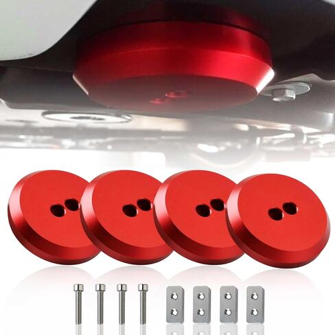 PACEWALKER Corvette Jack Pucks Billet CNC Aluminium Jacking Puck Pad محول لـ 1997-2023 كورفيت C5 C6 C7 C8 Z06 متوافق مع بورش 964 993 996 997 911 أحمر 4 أسود in Kuwait