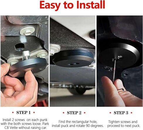 PACEWALKER Corvette Jack Pucks Billet CNC Aluminium Jacking Puck Pad محول لـ 1997-2023 كورفيت C5 C6 C7 C8 Z06 متوافق مع بورش 964 993 996 997 911 أحمر 4 أسود in Kuwait