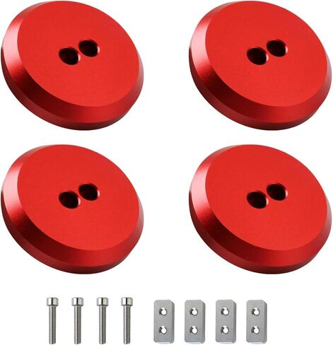 PACEWALKER Corvette Jack Pucks Billet CNC Aluminium Jacking Puck Pad محول لـ 1997-2023 كورفيت C5 C6 C7 C8 Z06 متوافق مع بورش 964 993 996 997 911 أحمر 4 أسود in Kuwait