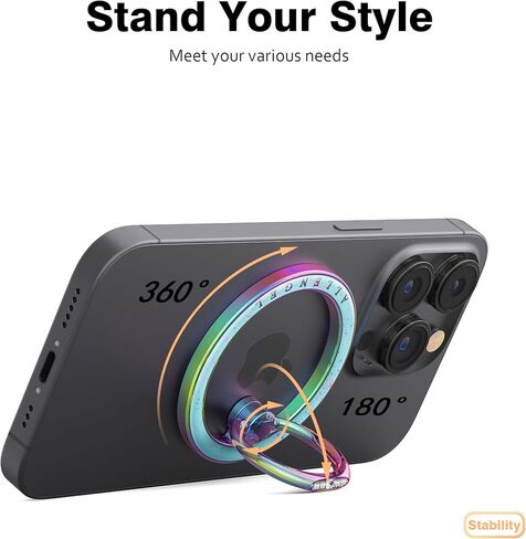 حامل حلقة هاتف مغناطيسي من Allengel لـ Magsafe، مسند إصبع مغناطيسي، دوران 360 درجة وقلب 180 درجة، لهاتف iPhone 15/14/13/12 in Kuwait