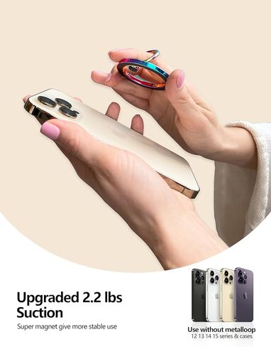 حامل حلقة هاتف مغناطيسي من Allengel لـ Magsafe، مسند إصبع مغناطيسي، دوران 360 درجة وقلب 180 درجة، لهاتف iPhone 15/14/13/12 in Kuwait