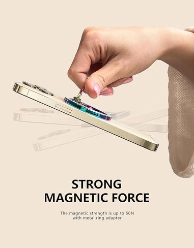 حامل حلقة هاتف مغناطيسي من Allengel لـ Magsafe، مسند إصبع مغناطيسي، دوران 360 درجة وقلب 180 درجة، لهاتف iPhone 15/14/13/12 in Kuwait