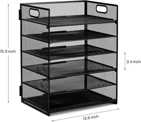 منظم ملفات مكتب شبكي من VICNOVA، منظم ورق لدرج الرسائل للمكتب مع 6 طبقات من حامل ملفات الملفات فارز الورق لمنظمي المكاتب والمكتب في الفصول الدراسية وملحقاتها (أسود) in Kuwait