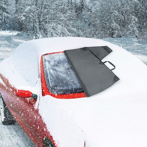 Cat® Automotive Universal Windshield Snow Ice Cover, Weatherproof for Fall & Winter, Includes Anti-Theft Flaps, Freeze Protector for Auto Car Truck Van and SUV, Wide 78" x 43" in in Saudi Arabia