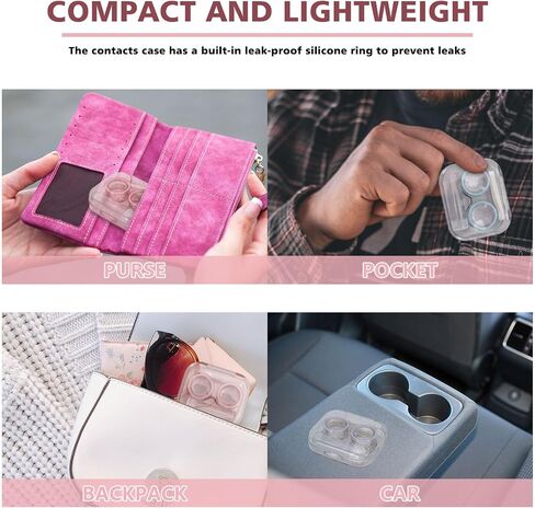 6Pcs Clear Contact Lens Case Flip Top, Leakproof Contact Case Holder, Cute Contact Kit with Tweezers Remover Tool Solution Bottle for Travel & Home, 3 Colors in Saudi Arabia