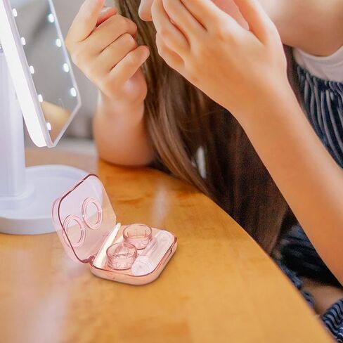 6Pcs Clear Contact Lens Case Flip Top, Leakproof Contact Case Holder, Cute Contact Kit with Tweezers Remover Tool Solution Bottle for Travel & Home, 3 Colors in Saudi Arabia
