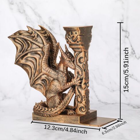 مساند الكتب المزخرفة للأرفف، تنانين منحوتة مرسومة يدويًا باللون البرونزي القديم، نهايات الكتب للمكتب المنزلي in Kuwait