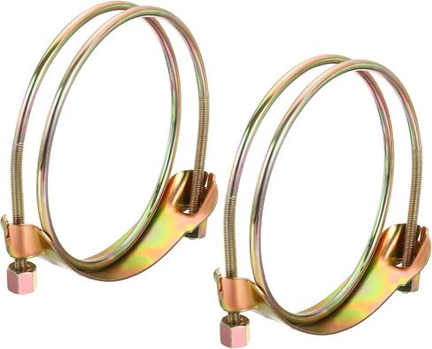 uxcell 2Pcs Hose Clamps Double Steel Wire Water Pipe Clamp Adjustable Range 50-60mm Zinc Plated Clamp for Wire Hose Clamp in Saudi Arabia