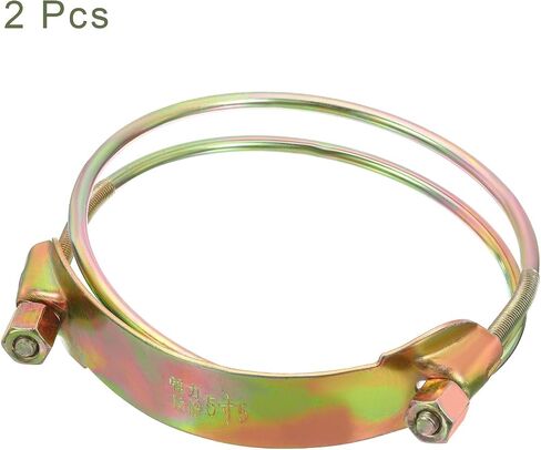 uxcell 2Pcs Hose Clamps Double Steel Wire Water Pipe Clamp Adjustable Range 50-60mm Zinc Plated Clamp for Wire Hose Clamp in Saudi Arabia