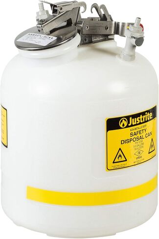 Justrite PP12755 Centura التخلص من مادة البولي إيثيلين الجاهزة سريعة الانفصال علبة الأمان مع تركيب البولي بروبيلين، سعة 5 جالون in Saudi Arabia