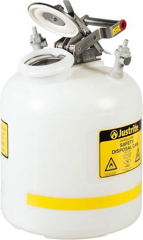 Justrite PP12755 Centura التخلص من مادة البولي إيثيلين الجاهزة سريعة الانفصال علبة الأمان مع تركيب البولي بروبيلين، سعة 5 جالون in Saudi Arabia