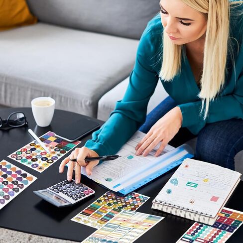 31 ورقة/1748 ملصقات مخططة، ملصقات تقويم للبالغين، ملصقات مجلة مخطط للميزانية المالية in Kuwait