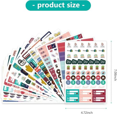 31 ورقة/1748 ملصقات مخططة، ملصقات تقويم للبالغين، ملصقات مجلة مخطط للميزانية المالية in Kuwait