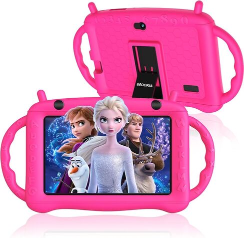 Kids Tablet Android 12 Tablet for Kids 7 inch Learning Tablet Quad-Core 32GB GMS Certified WiFi Bluetooth Dual Camera Parental Control Toddler Tablet with Drop-Proof Case (Pink) in Saudi Arabia