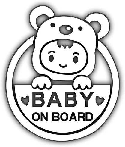 Baby on Board Sign for Car, Caution Decals Reflective Kids Safety Warning Sticker Marks for Driver, Heat Resistant, Long Lasting, Waterproof-Colorful in Saudi Arabia