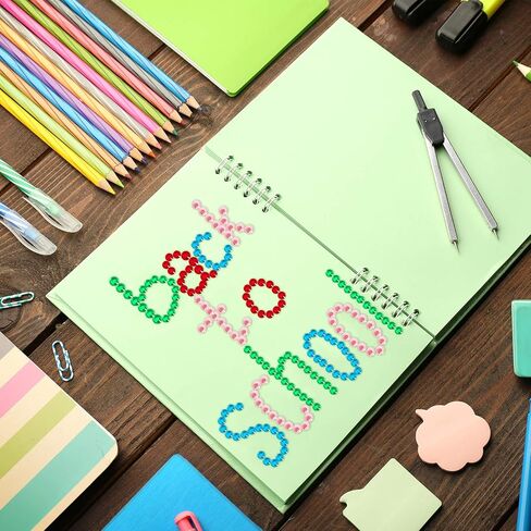Yexiya 16 Sheets Glitter Alphabet Letter Sticker Decoration Glitter Colorful Alphabet Sticker and Round Rhinestone Sticker Shiny Self-Adhesive Sticker for Grad Cap Craft DIY Scrapbook Greeting Card in Saudi Arabia